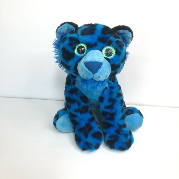 the petting zoo blue leopard big eyes sitting 2014 14 inch plush stuffed animal - Picture 1 of 10